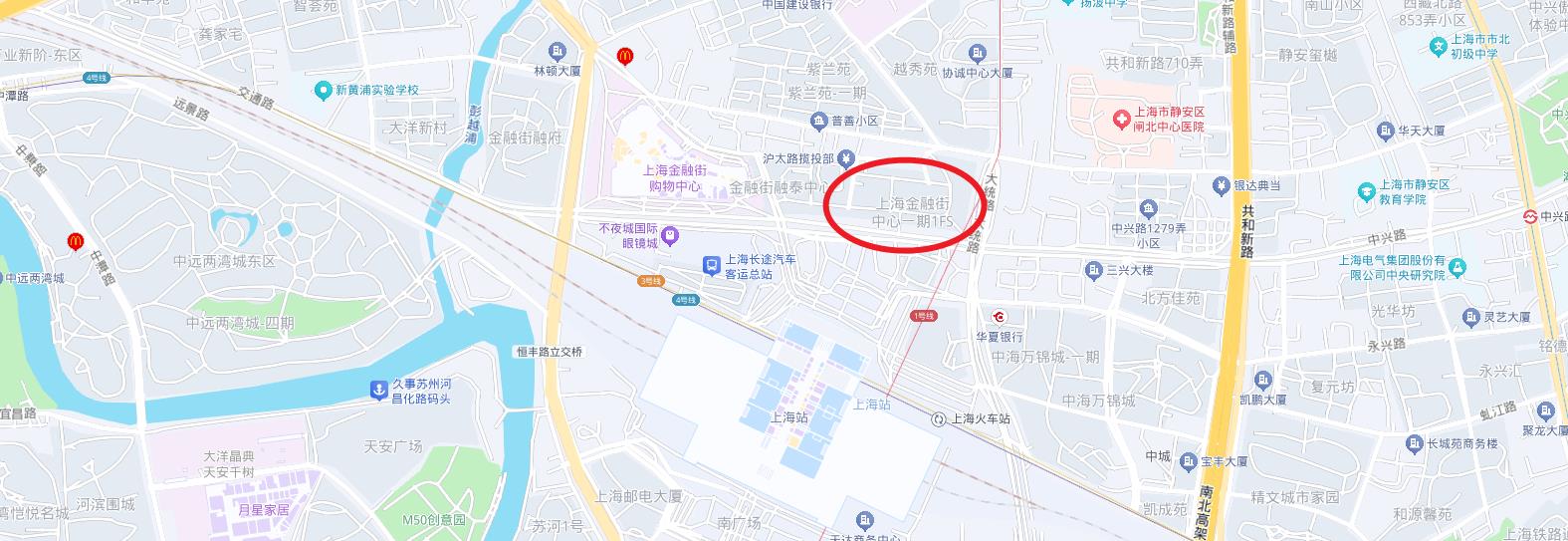 上海金融街中心交通区位图